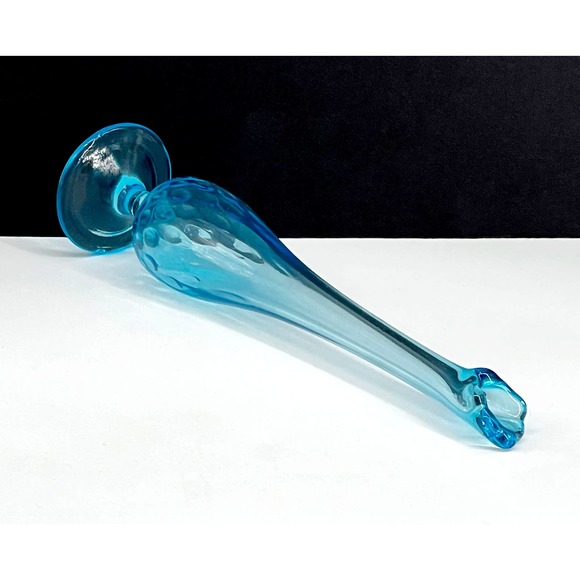 Vintage Ice Blue Footed Viking Vase. 9.5" Tall - Picture 3 of 10